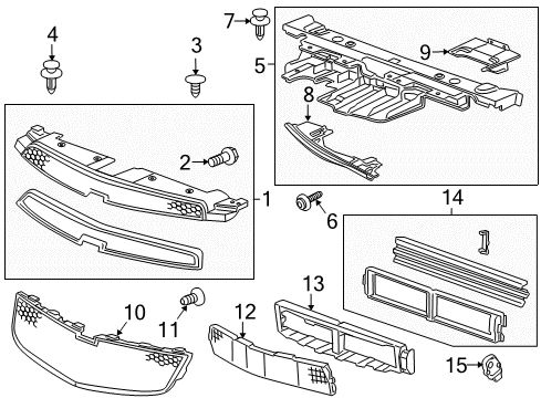 2012 Chevy Cruze Grille & Components Diagram 2 - Thumbnail