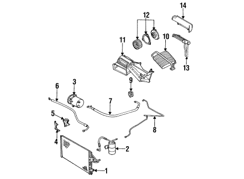 1995 Saturn SL2 HVAC Case Diagram