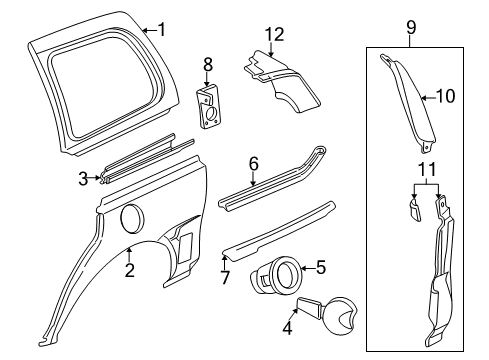 1999 Pontiac Montana Side Panel & Components Diagram 1 - Thumbnail