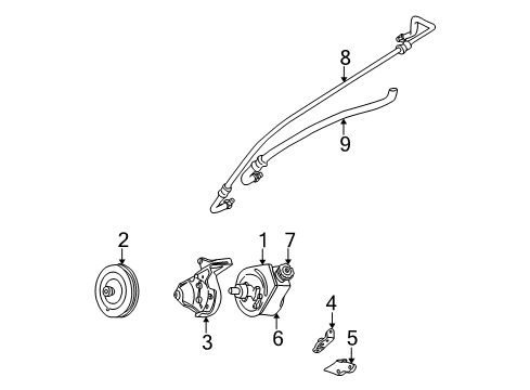 1993 Chevy Camaro Pulley Assembly, P/S Pump Diagram for 14100597