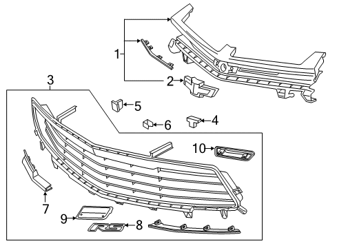 2017 Chevy Camaro Grille & Components Diagram 2 - Thumbnail