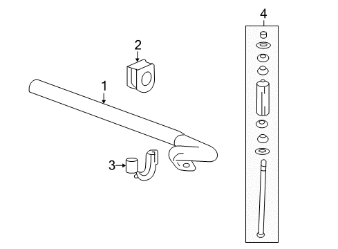 2009 GMC Sierra 1500 Stabilizer Bar & Components - Front Diagram 3 - Thumbnail