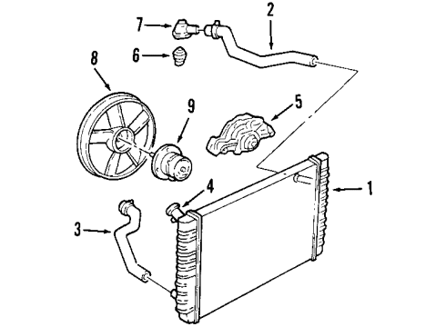 1998 Buick Regal Cooling System, Radiator, Water Pump, Cooling Fan Diagram 3 - Thumbnail