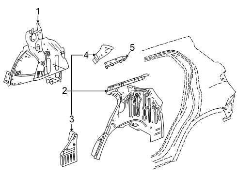 2021 Chevy Equinox Inner Structure - Quarter Panel Diagram