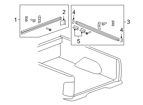 2009 Hummer H3T Box Rails Diagram