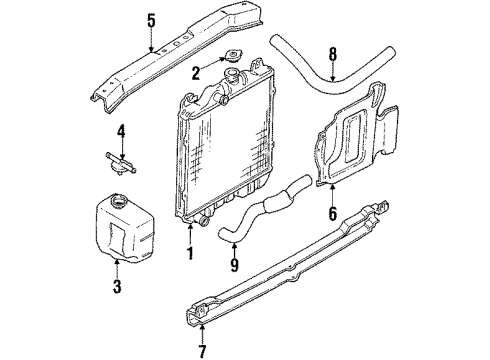 1987 Chevy Sprint Radiator Asm. Diagram for 96061592