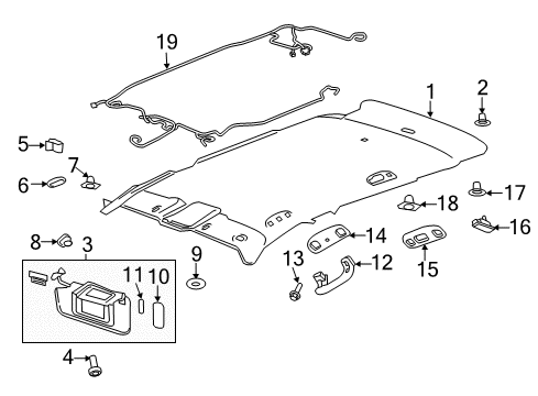 2017 Buick Envision Harness Assembly, Roof Wiring Diagram for 23226985