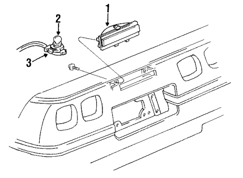 1994 Chevy Corvette Lamp Assembly, High Mount Stop Diagram for 5975799