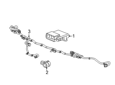 2015 Cadillac CTS Park Assist Control Module Assembly Diagram for 23489449