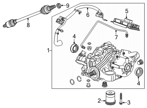 2020 Cadillac XT4 Axle & Differential - Rear Diagram