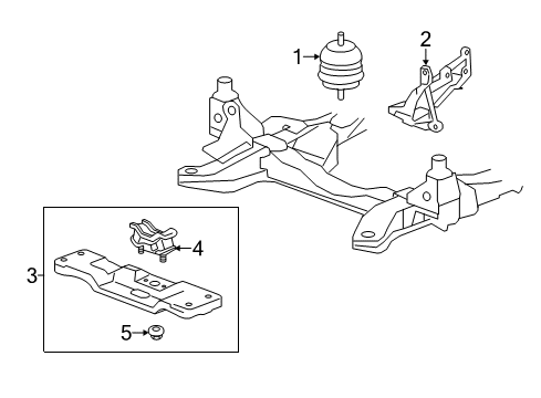 2011 Cadillac CTS Engine & Trans Mounting Diagram 1 - Thumbnail