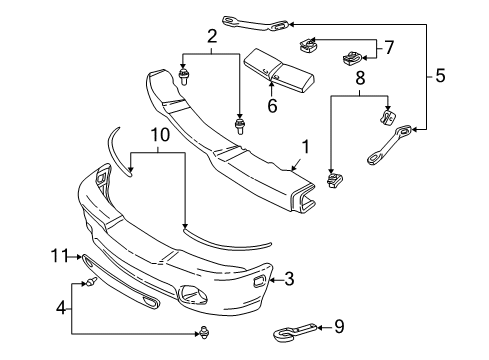 1999 GMC Jimmy Front Bumper Diagram 1 - Thumbnail