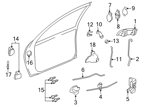 2004 Pontiac Sunfire Lock & Hardware Diagram