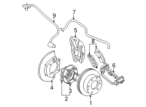 2001 Chevy Suburban 1500 Front Brakes Diagram 2 - Thumbnail