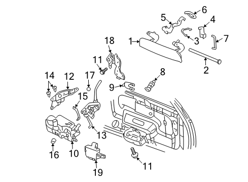 2004 GMC Envoy Lift Gate - Lock & Hardware Diagram