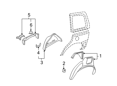 2007 Chevy Uplander Inner Structure - Side Panel Diagram 2 - Thumbnail