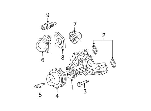 2000 Chevy S10 Cooling System, Radiator, Water Pump, Cooling Fan Diagram 2 - Thumbnail