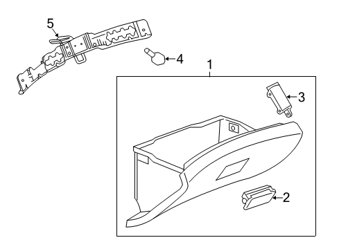 2013 Chevy Sonic Dampener, Instrument Panel Compartment Door Diagram for 95234970