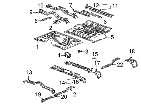 2021 Cadillac Escalade ESV Reinforcement Assembly, F/Flr Pnl Diagram for 84368459