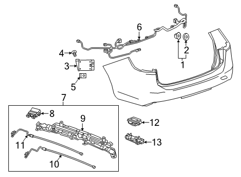 2018 Buick Regal TourX Bracket, Rear Clsr Hands Free Lp Diagram for 23355895