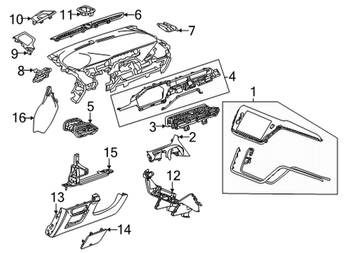 2023 Chevy Bolt EV Cluster & Switches, Instrument Panel Diagram 3 - Thumbnail