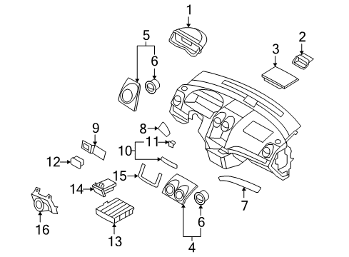 2009 Chevy Aveo5 Cluster & Switches, Instrument Panel Diagram 3 - Thumbnail