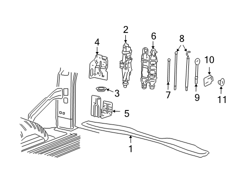 2003 GMC Savana 2500 Interior Trim - Rear Body Diagram