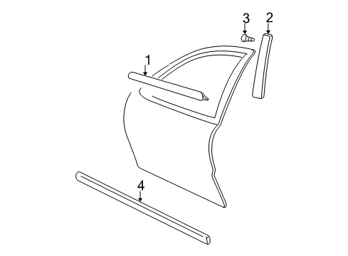 2000 Chevy Cavalier Exterior Trim - Front Door Diagram