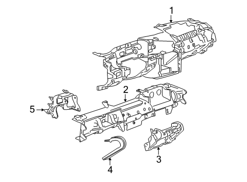 2007 Chevy Monte Carlo Panel Assembly, Instrument Panel Lower Trim *Neutral L Diagram for 15881700