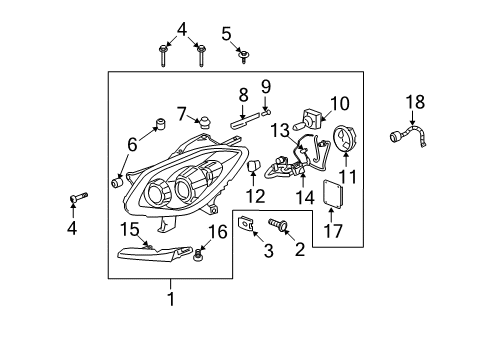 2009 Buick Enclave Bulbs Diagram 2 - Thumbnail