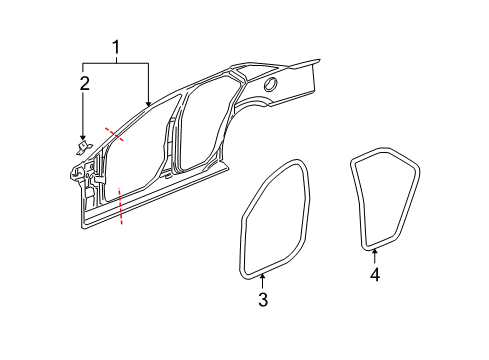 2010 Cadillac STS Frame,Body Side Outer Diagram for 89022635