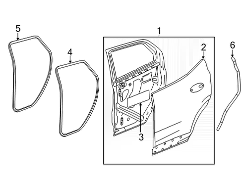 2020 Buick Encore GX Weatherstrip Assembly, Rear S/D Rr Aux Diagram for 42757628