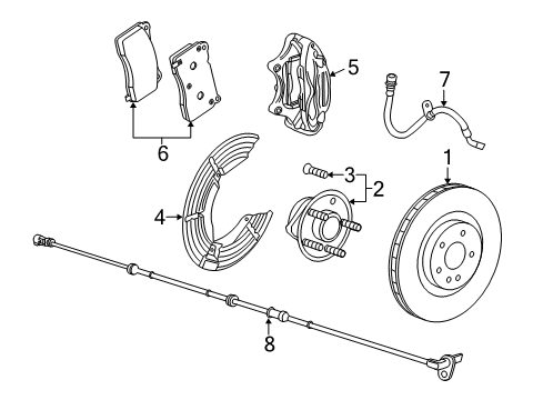 2017 Chevy SS Front Brakes Diagram