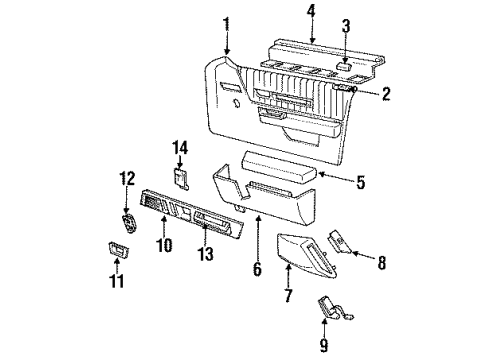 1991 Buick Regal Cover, Front Side Door Front Seat Belt Retractor *Red Diagram for 10173487