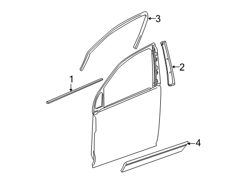 2006 Chevy Equinox Exterior Trim - Front Door Diagram