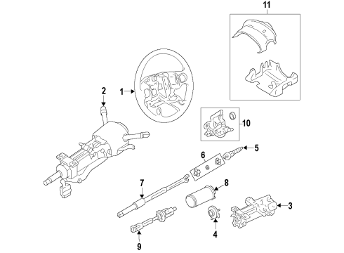 2004 Cadillac SRX Steering Column, Steering Wheel Diagram 2 - Thumbnail