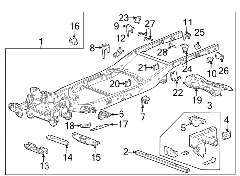 2023 GMC Canyon Bushing, Rear Spring Shackle Diagram for 94772418