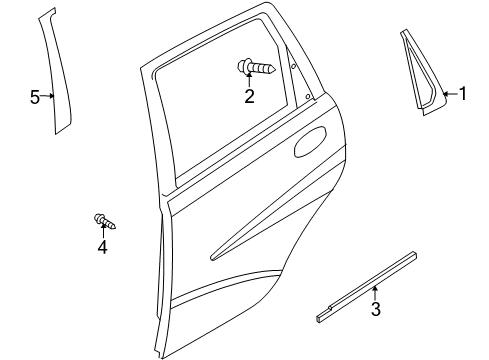 2010 Pontiac G3 Exterior Trim - Rear Door Diagram