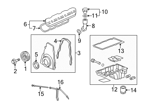 2008 Hummer H3 Engine Parts & Mounts, Timing, Lubrication System Diagram 3 - Thumbnail