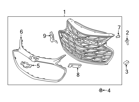 2019 Chevy Cruze Grille & Components Diagram 1 - Thumbnail