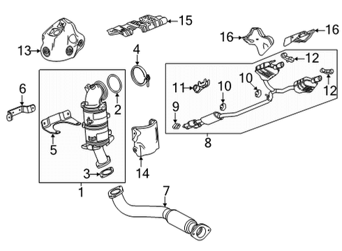 2021 Cadillac XT6 Exhaust Components Diagram 1 - Thumbnail