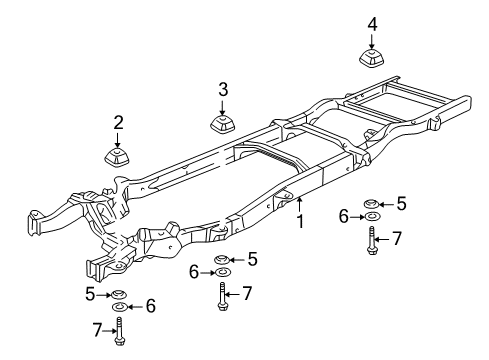 2001 Chevy Express 1500 Frame & Components Diagram