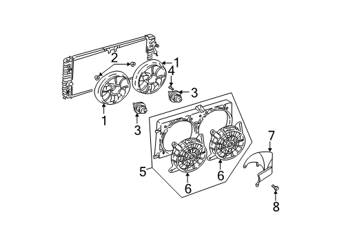 2001 Oldsmobile Alero Cooling System, Radiator, Water Pump, Cooling Fan Diagram 3 - Thumbnail