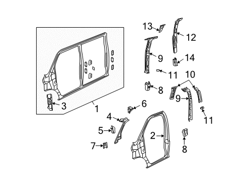 1996 Chevy P30 Frame Asm,Front Side Door Opening (G 0506 LH) Diagram for 12380303