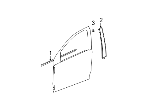 2005 Saturn Ion Exterior Trim - Front Door Diagram 2 - Thumbnail