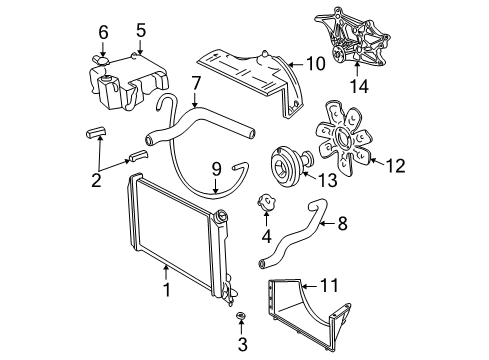 2004 Chevy S10 Radiator & Components, Cooling Fan Diagram