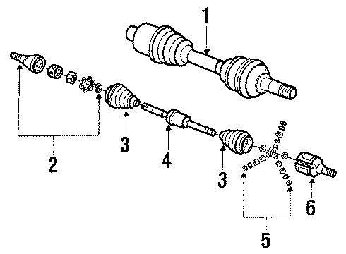 1986 Cadillac Eldorado Drive Axles - Front Diagram