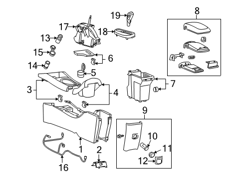 2007 Chevy Monte Carlo Front Console Diagram