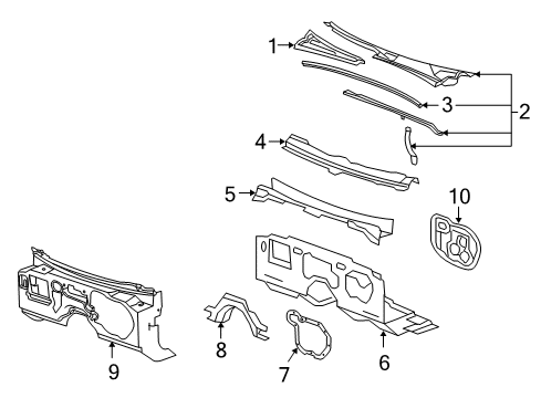 2012 Cadillac CTS Cowl Diagram 3 - Thumbnail