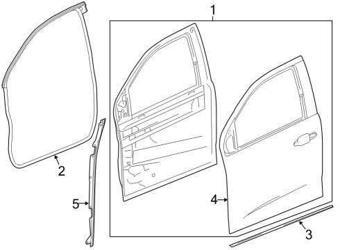 2020 GMC Canyon Front Door, Body Diagram